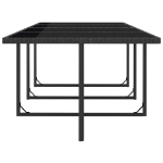 Set da Pranzo da Giardino 13 pz con Cuscini in Polyrattan Nero