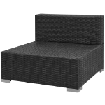 Set Divani da Giardino 7 pz con Tettoia in Polyrattan Nero