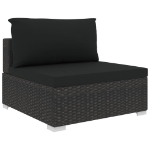 Set Divani da Giardino 13 pz con Cuscini in Polyrattan Nero