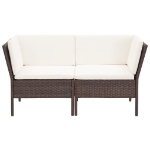 Set Divani da Giardino 8 pz con Cuscini in Polyrattan Marrone