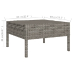 Set Divani da Giardino 2 pz con Cuscini in Polyrattan Grigio