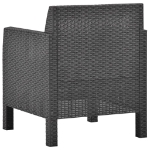 Set Divani da Giardino 3 pz con Cuscini in Rattan PP Antracite