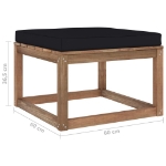 Set Salotto Giardino Pallet Cuscini 3 pz Legno Pino Impregnato