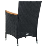 Set da Pranzo da Giardino 9 pz con Cuscini in Polyrattan Nero