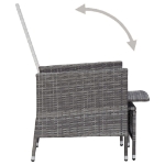 Set Divani da Giardino 2 pz con Cuscini in Polyrattan Grigio