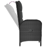 Set Divani da Giardino 3 pz con Cuscini Nero in Polyrattan