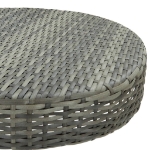 Set Bar da Giardino 3 pz con Cuscini in Polyrattan Grigio