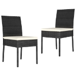 Set da Pranzo da Giardino 3 pz in Polyrattan Nero