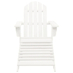 Sedia Adirondack con Ottomana e Tavolo in Abete Massello Bianco