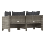 Set di Divani da Giardino 2 pz con Cuscini in Polyrattan Grigio