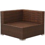 Set Divani da Giardino 3 pz con Cuscini in Polyrattan Marrone