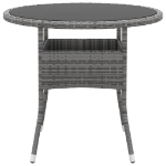 Set da Pranzo per Giardino 3 pz in Polyrattan Grigio