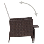 Set Divani da Giardino 3 pz con Cuscini in Polyrattan Marrone