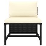 Set Divani da Giardino 12 pz con Cuscini in Polyrattan Nero