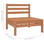 Set Salotto da Giardino 10 pz in Legno Massello di Pino Miele