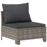 Set Divani da Giardino 5 pz con Cuscini in Polyrattan Grigio