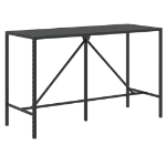 Set Bar da Giardino 9 pz con Cuscini in Polyrattan Nero