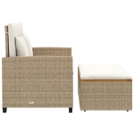 Divano Giardino con Cuscini 2 Posti Beige Polyrattan e Acacia