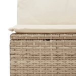 Divano da Giardino con Cuscini a 4 Posti Beige in Polyrattan