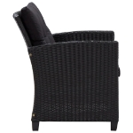 Set Divani da Giardino 6 pz con Cuscini in Polyrattan Nero