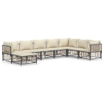 Set Divani da Giardino 8 pz con Cuscini Antracite in Polyrattan