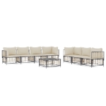 Set Divani da Giardino 8 pz con Cuscini Antracite in Polyrattan