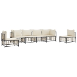 Set Divani da Giardino 6 pz con Cuscini Antracite in Polyrattan