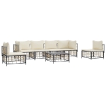 Set Divani da Giardino 7 pz con Cuscini Antracite in Polyrattan