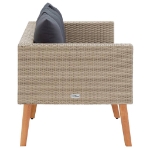 Divano da Giardino a 2 Posti con Cuscini in Polyrattan Beige