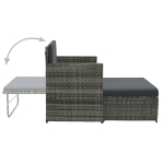 Set Divani da Giardino 2 pz con Cuscini in Polyrattan Grigio