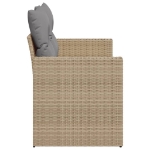 Divano da Giardino con Cuscini a 2 Posti Beige in Polyrattan