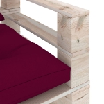 Poltrona Giardino Pallet con Cuscini Rosso Vino Legno di Pino