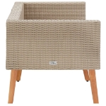 Divano da Giardino a 2 Posti con Cuscini in Polyrattan Beige