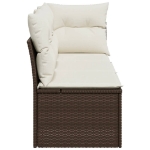 <em>Divano da Giardino a 3 Posti con Cuscini in Polyrattan Marrone</em>