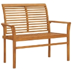 Panca da Giardino e Cuscino Grigio Talpa 112 cm Massello Teak