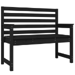 Panca da Giardino Nera 109x48x91,5 cm Legno Massello di Pino