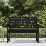 Panca da Giardino Nera 109x48x91,5 cm Legno Massello di Pino