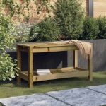 Panca da Giardino 82,5x35x45 cm Legno Massello Pino Impregnato