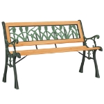 Panca da Giardino 116 cm in Legno Massello di Abete e Acciaio