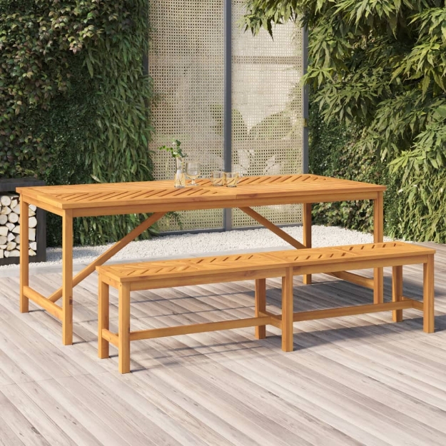 Panca da Giardino 180 cm in Legno Massello di Acacia