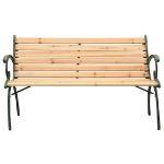 Panca da Giardino 116 cm in Ghisa e Legno Massello di Abete