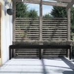 Panca Giardino 2 Posti Nera 203,5x44x45cm Legno Massello Pino