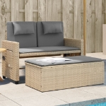 Panca Reclinabile da Giardino con Cuscini Beige in Polyrattan