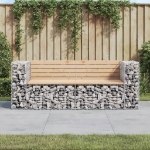 Panca Giardino Design Gabbione 184x71x65,5 cm Massello di Pino