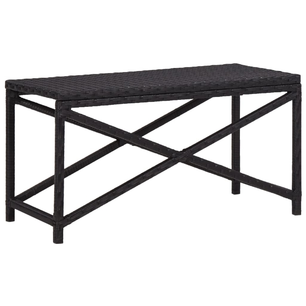 Panchina da Giardino 80 cm in Polyrattan Nero