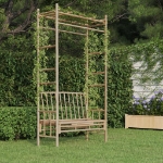 Panca da Giardino con Pergola 116 cm in Bambù