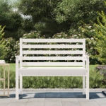 Panca da Giardino Bianca 109x48x91,5 cm Legno Massello di Pino