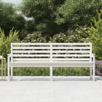 Panca da Giardino Bianca 203,5x48x91,5cm Legno Massello di Pino