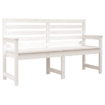 Panca da Giardino Bianca 159,5x48x91,5cm Legno Massello di Pino