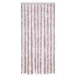 Tenda Antimosche Grigio Argento e Rosa 100x230 cm in Ciniglia